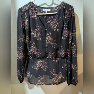 DR2 Floral Black Blouse